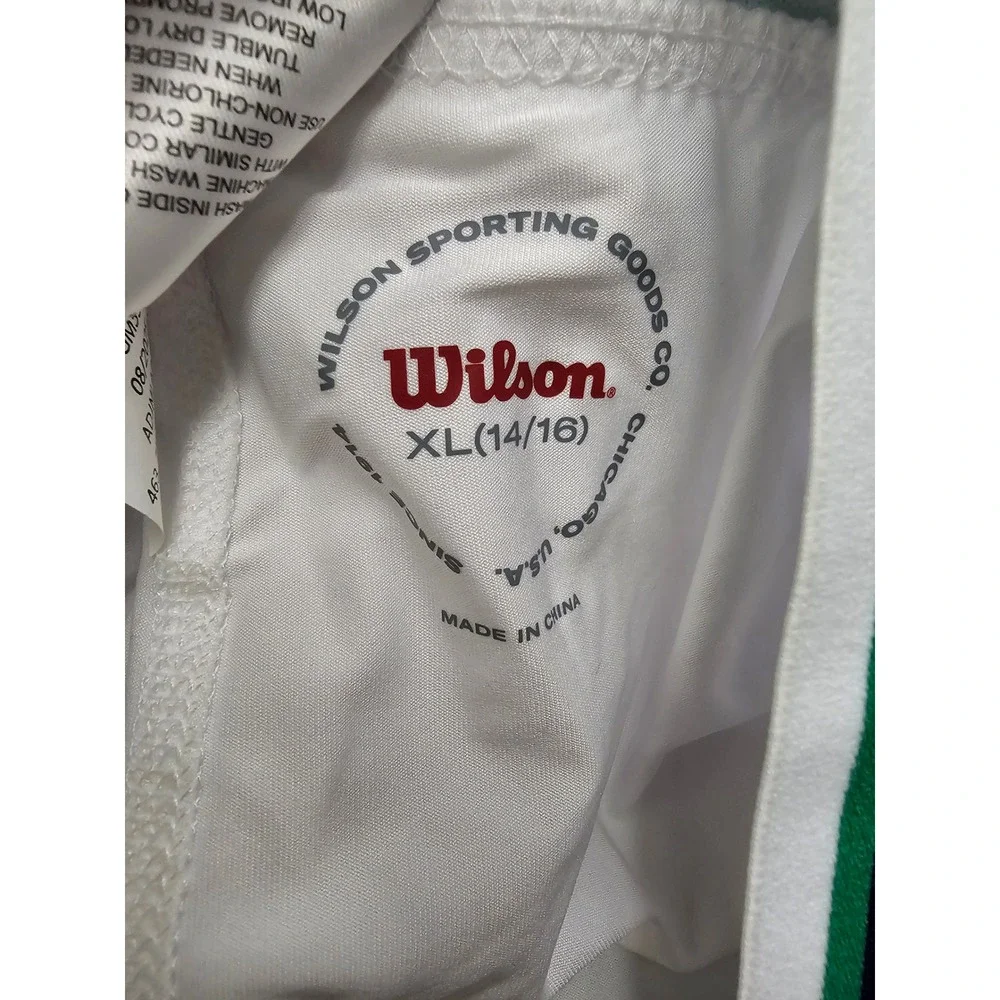 Wilson Girls Pleated Tennis Skort White Polyester Blend Athletic Size XL